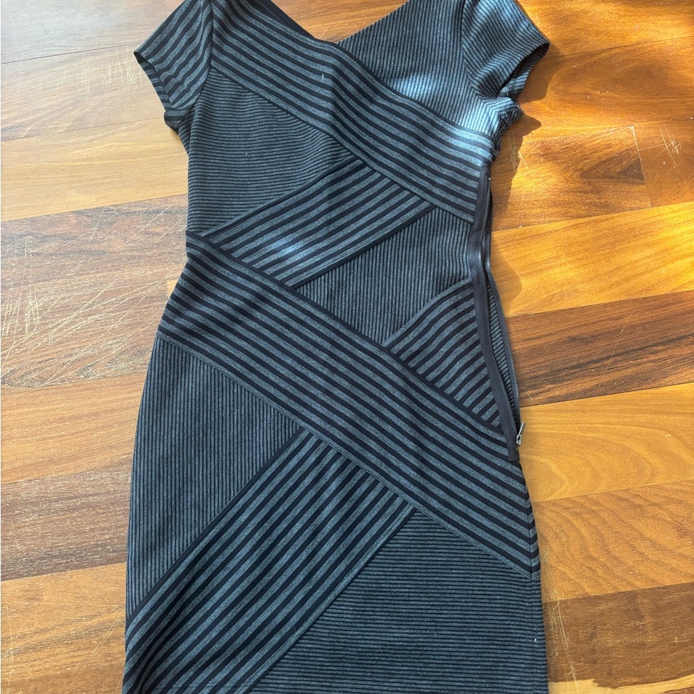 BCBGMaxAzria Black One Shoulder Dress